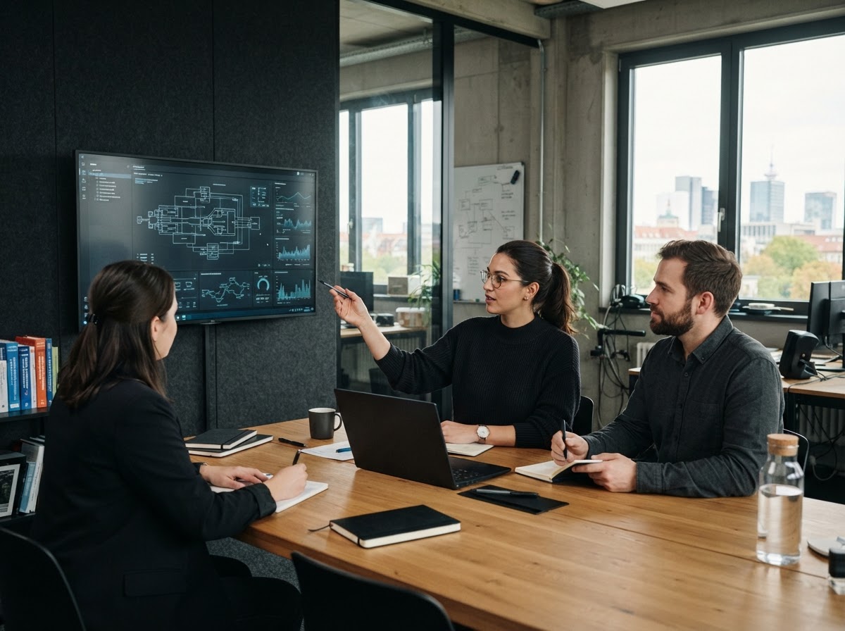 Astravault Analystenteam bei der Auswertung von Entscheidungsmodellen